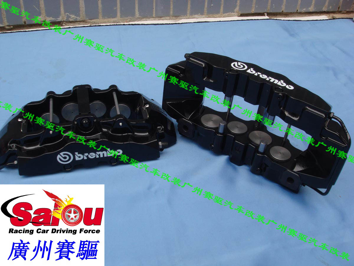 意大利BREMBO 黑色競技版八活塞剎車卡鉗 BREMBO 8活塞剎車鮑魚 大大縮短剎車距離