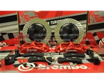 大眾車系GTI 尚酷 高爾夫R CC R36等車型升級專用BREMBO競技版剎車套裝 6活塞剎車鮑魚